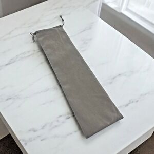 Velvet Velour Drawstring Bag Pouch Long 13" Jewelry Musical Instrument Case Gray